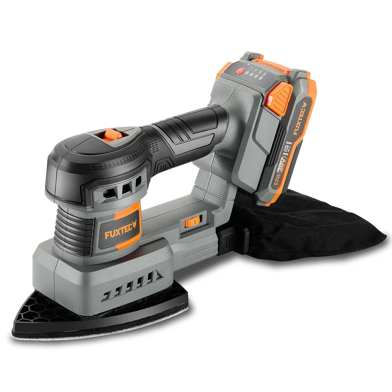 B-WARE Levigatrice orbitale a batteria 20V FUXTEC FX-E1MS20 SET con batteria 2ah e caricatore 1A