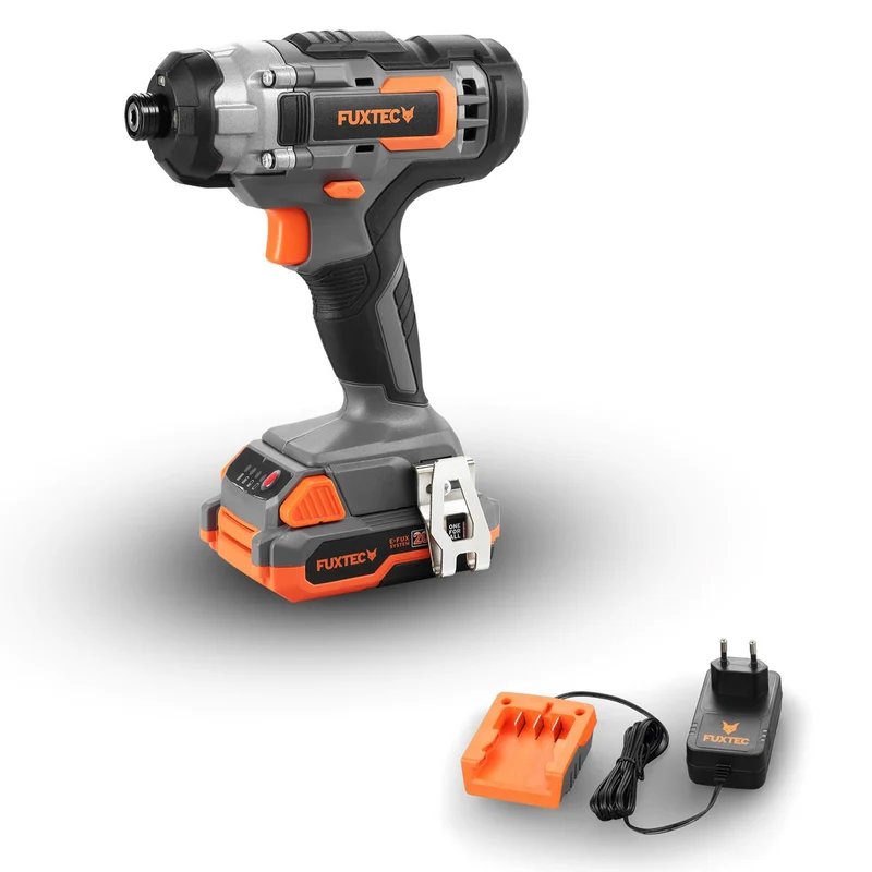 B-WARE FUXTEC trapano a percussione a batteria 20V FX-E1IS20 SET con 1 x batteria 2Ah, 1 x caricabatterie 1A