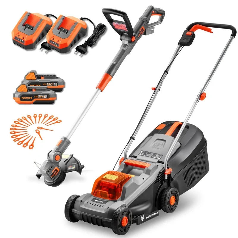 Set da giardino a batteria FUXTEC 20V FX-E1RM20ECO & FX-E1 RT20 con batteria e caricatore