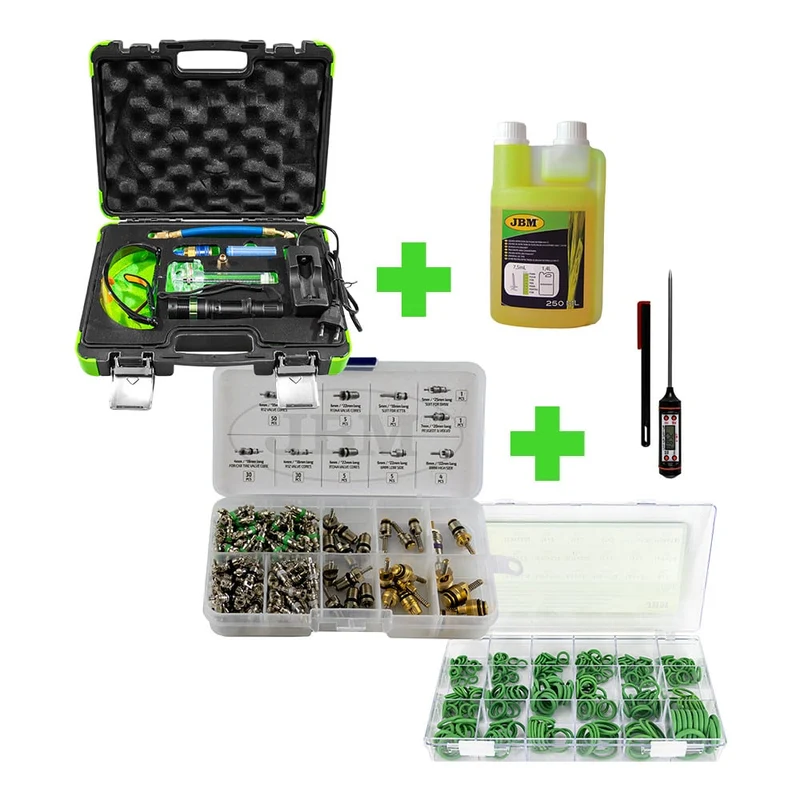 53539 KIT LOCALIZZAZIONE FUGA +12977 LIQUIDO+53599 OBICI+50807 O-RING+53503 TERMOMETRO SERIE439 JBM