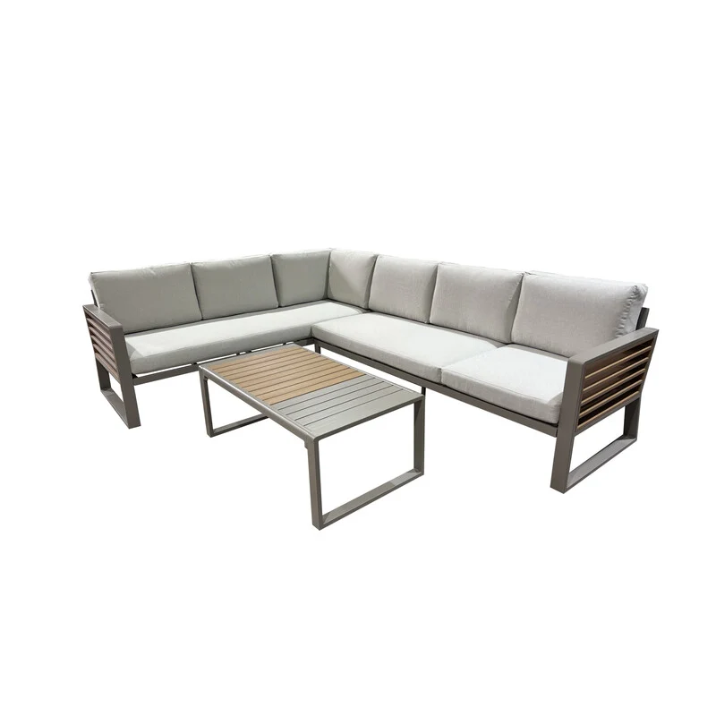 Set Salotto da Giardino Angolare Blossom Sabbia in Alluminio