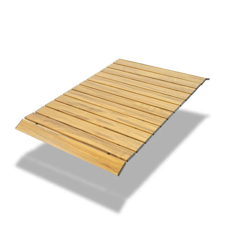 B-WARE Tavolo mobile in alluminio Carrello effetto legno CTXL-900