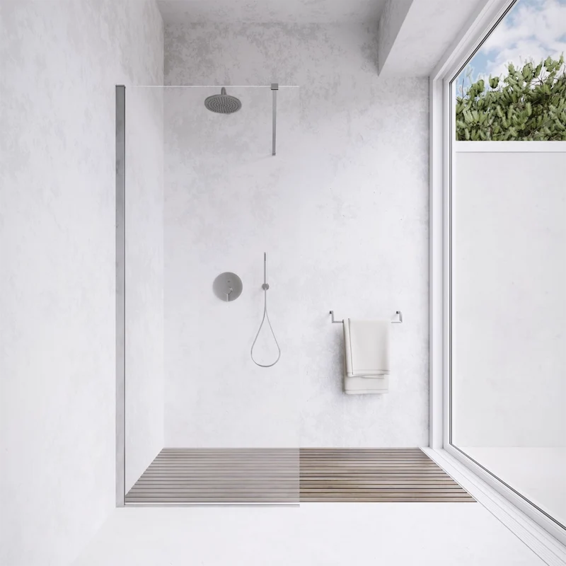 Parete doccia walk-in 100 cm 8mm trasparente anticalcare h200 | Lazaros