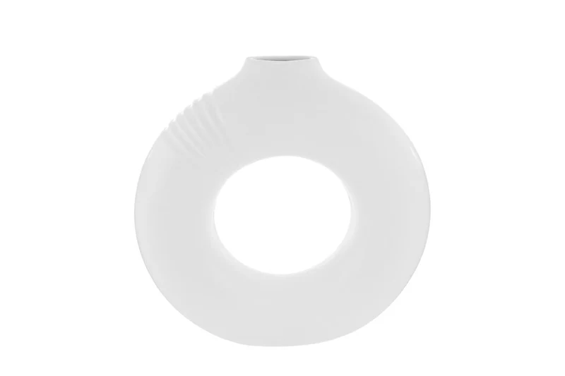 Vaso in ceramica bianco 34x9xH.33cm
