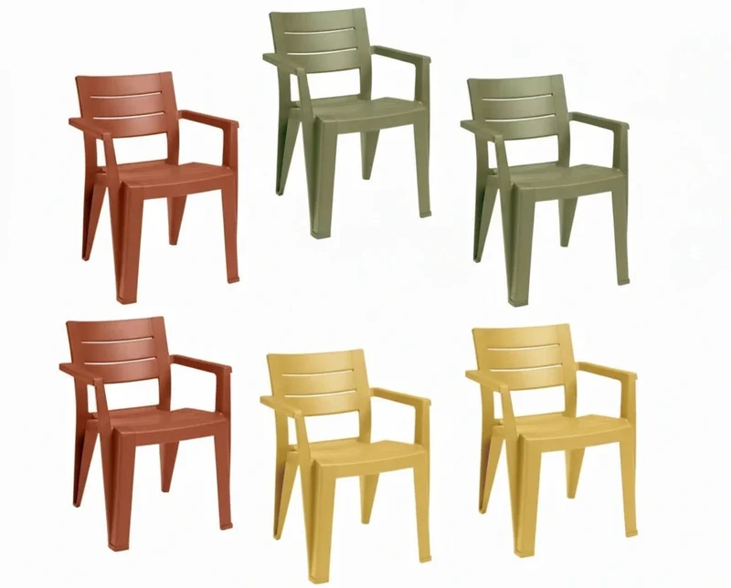 Set 6 sedie Julie da giardino multicolore