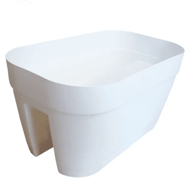 Vaso per ringhiera bianco Orlando 45cm