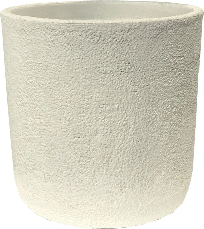 Vaso Cilindro effetto Bouclé Bianco Perla