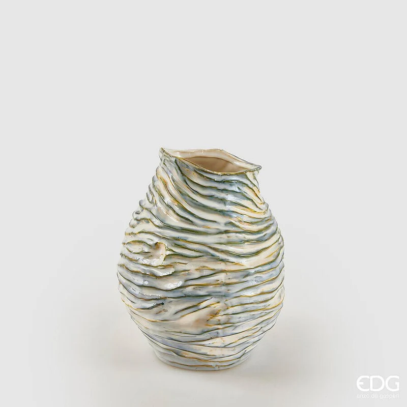Vaso Chakra strati bianco-azzurro EDG
