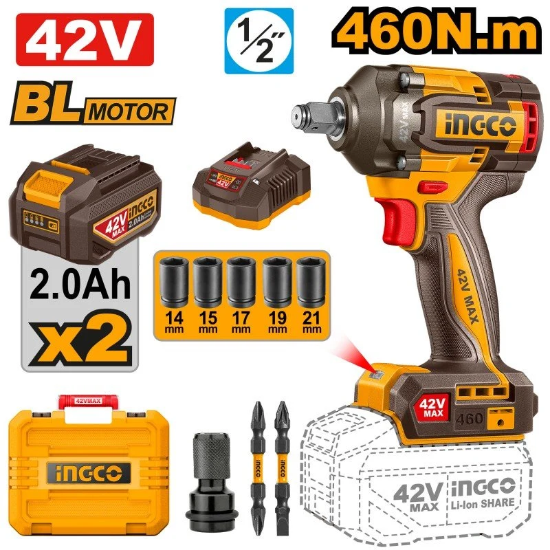 Avvitatore ad impulsi 460N.m 42V con 2 batterie