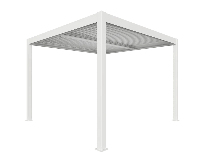 Pergola bioclimatica autoportante in alluminio bianco Gaia Xone
