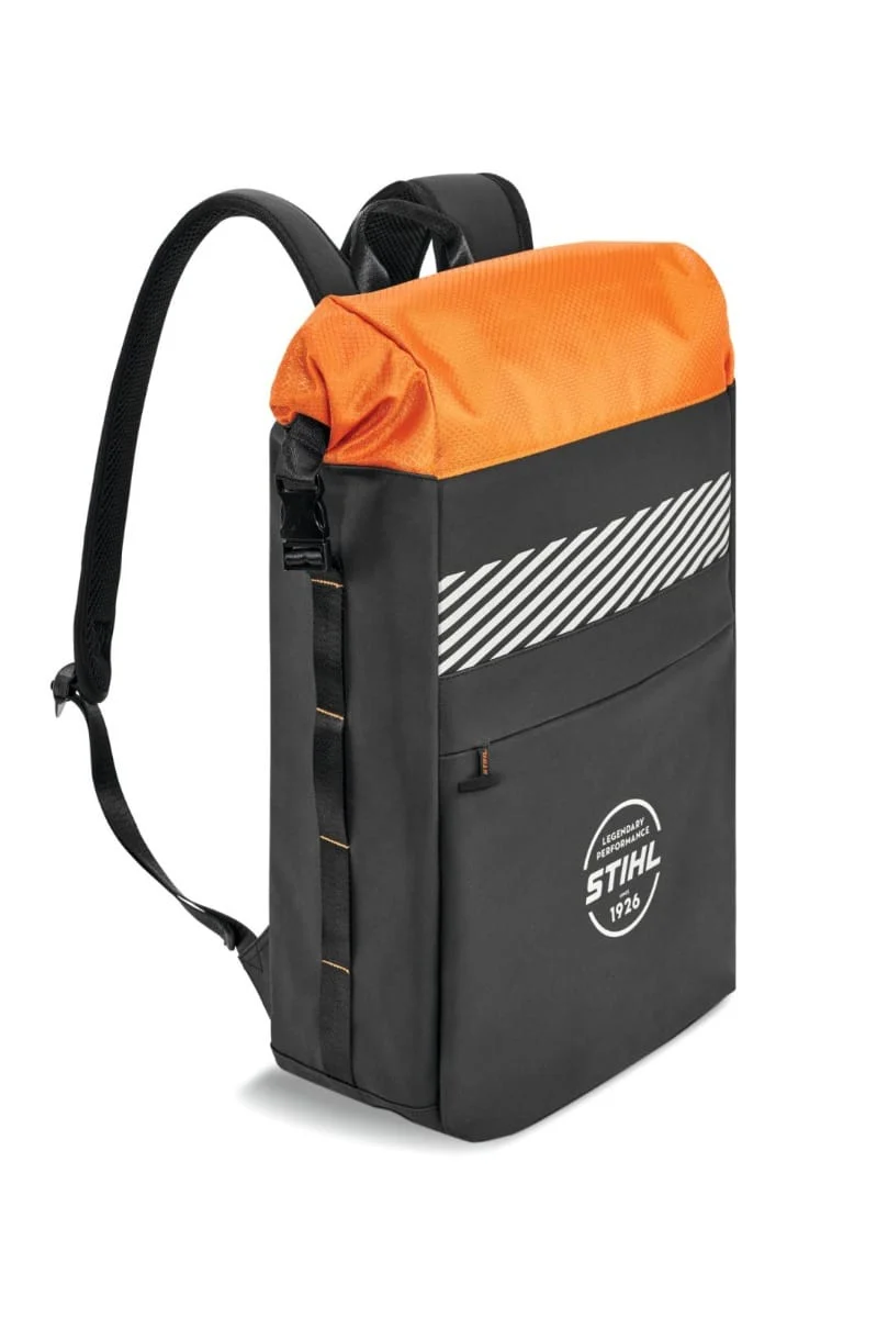 zaino "Stihl circle" in poliestere nero e arancione