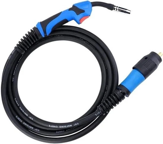Cavo ad alta temperatura - Ergonomico - Standard europeo - Flessibile - Leggero - Adatto per lavorazione metallica - Materiale in metallo nero - Connettori MB25AK - Lunghezza 3,8 metri - Set di condotti flessibili superresistenti