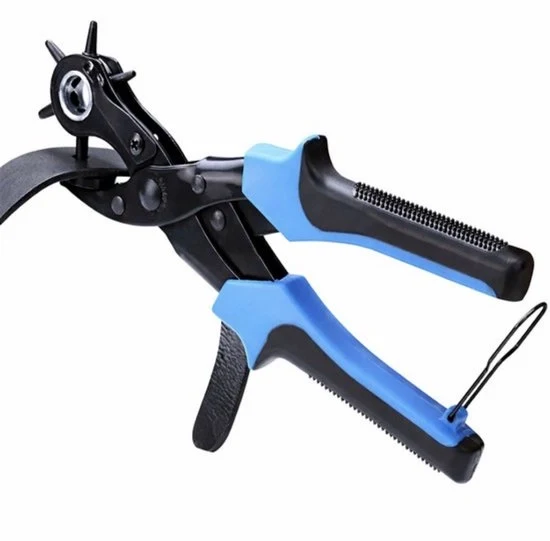 Manubrio con 6 misure (2–4,5 mm) – Manubrio a doppia leva, Manubrio ergonomico – Piastra di gomma, Piastra di cuoio e Piastra di stoffa – Blu