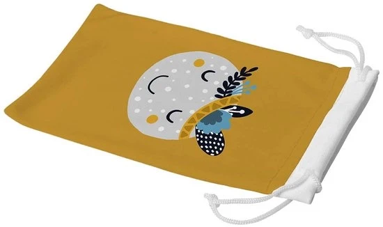 Tas per occhiali da sole digitalmente stampato, 100% cotone, morbido e sottile, custodia protettiva per occhiali con chiusura a cerniera, 1 pezzo, 11 x 19 cm