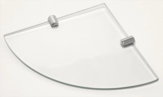 Specchio per bagno angolare in vetro di 6 mm con due maniglie in acciaio inox, 250 mm x 250 mm, vetro resistente alla rottura
