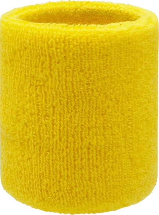 6 pezzi di fascia per polso per sport, fascia per polso per sudore, fascia per polso per competizioni, fascia per polso assorbente per basket, tennis, calcio, corsa, lavoro - giallo
