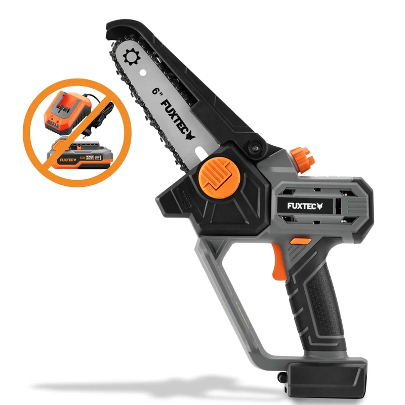 Mini Motosega a Batteria FUXTEC 20V FX-E1HAS20 SOLO Peso di 1,44Kg, Lunghezza Lama 15cm, Diametro di Taglio 10cm e Velocità della Catena di 4,6m/s