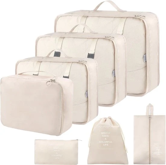 Set di Organizzazione per Bagagli 7 pezzi – Borse di Stoccaggio Idrorepellenti – Organizzatore di Viaggio per Abbigliamento e Accessori
