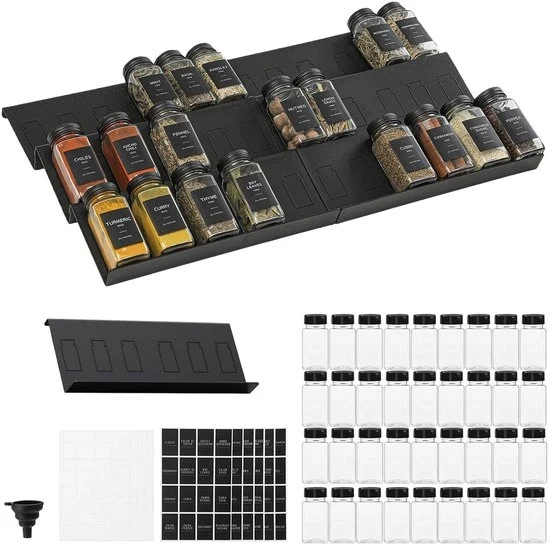 Carrello per erbe con 36 contenitori e organizzatore estraibile per cucina
