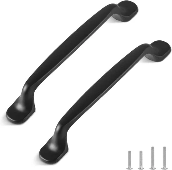 Maniglie di cassettino moderni - adatti per cucina e camera da letto - 12 pezzi - nero - 128 mm