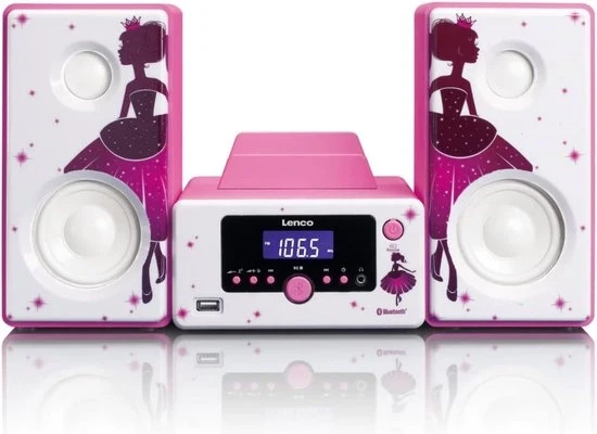 Stereo compacto con Bluetooth, USB e radio FM (funzione sveglia, ingresso aux, altoparlante per cuffie) 2 x 5 watt (RMS)
