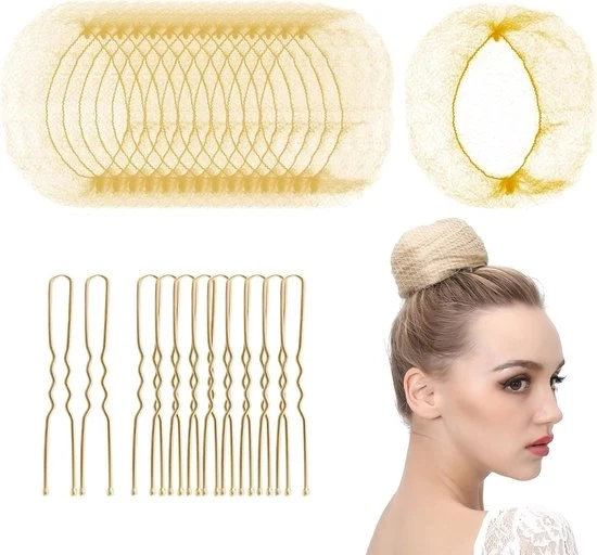 Foglie di pelo Blond - Orlo elastico - 50 pezzi - Con spille per capelli