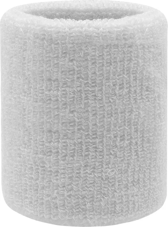 6 pezzi di fascia polsaree per sport tennis fascia polsaree per sudore fascia polsaree per competizioni fascia polsaree assorbente per basket tennis calcio corsa lavoro - Bianco