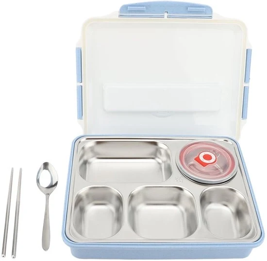 Borsa da Pranzo Isolata - 5 Compartimenti - Imprermeabile - Portatile - Resistentente al Lavastoviglie - Ciotola di Minestrone con Buona Tenuta Ermetica - Contenitore per Cibo
