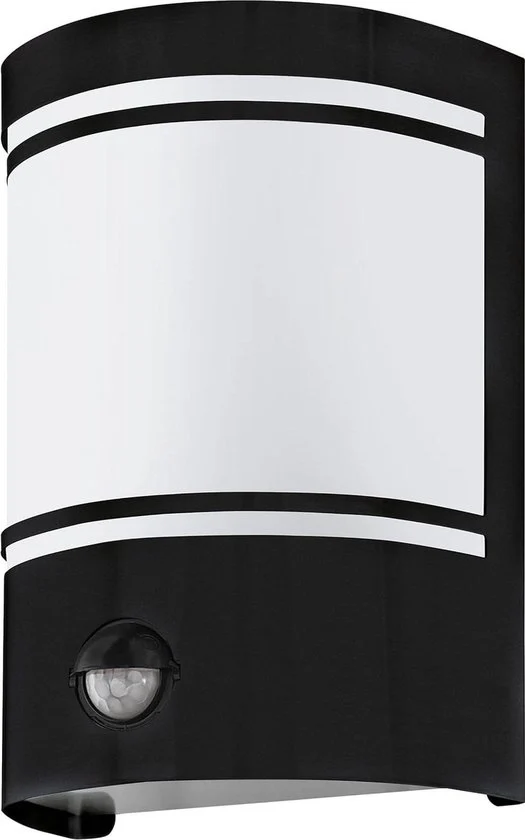 Lampada da parete esterna con sensore di movimento e sensore di illuminazione graduale - acciaio inox nero galvanizzato - E27 connesso IP44 Illuminazione esterna