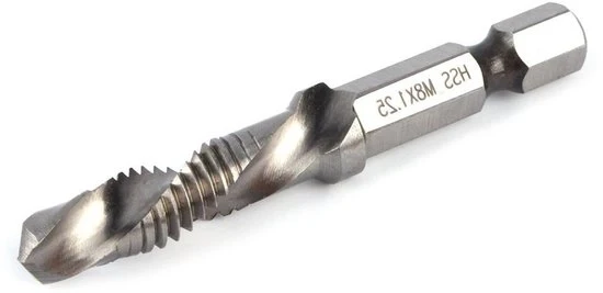 Drilli e punte per foratura e tassazione HSS M8 a testa a 1/4" con cricchetto a 6 mm