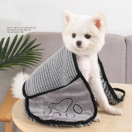Asciugamano per Animali - Asciugamano Microfibra Rapido Assorbente - Lavabile in Macchina - Con Borsa - Per Cani, Gatti, Puppi, Pattini - S (62x25)
