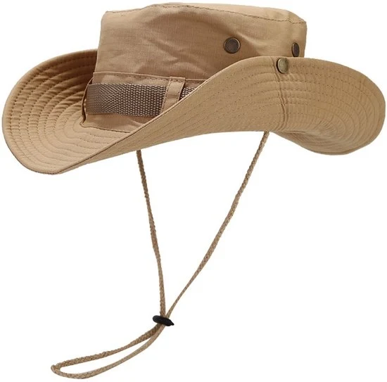 Cappello da sole, protezione respirante Cappello da pesca Larga fascia Cappello da safari Cappello a rete respirante per campeggio escursioni viaggi - Cappello kaki chiaro