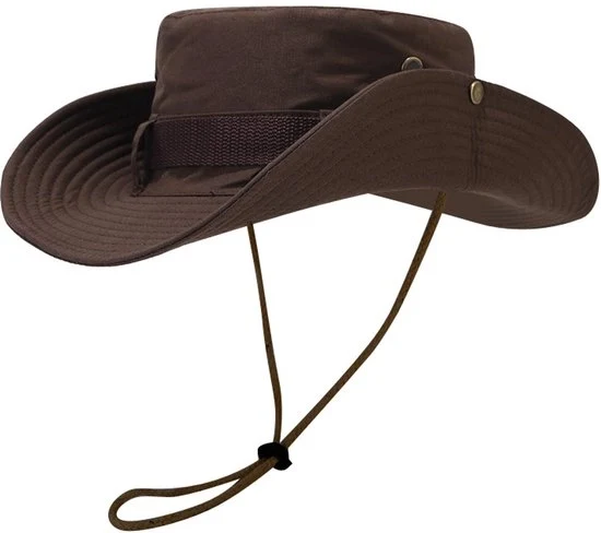 Cappello da sole, protezione respirante Cappello da pesca Cintura larga Cappello da safari Cappello a maglia respirante per campeggio escursioni viaggi - Marrone