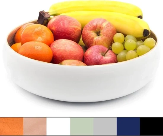 Scaletta di frutta in stile grande, 30 cm, in legno bianco, per servizio di insalata, frutta e pane, decorazione da tavola per la cucina