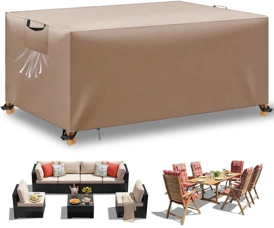 Copridella per tavolo da giardino - Impermeabile - Cachi - 200 x 100 x 75 cm