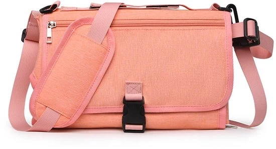 Verschoonmat portatile per bambino - Set di cambiamento per bambino da viaggio con tasca per pannolino, verschoonmat portatile intelligente, set di viaggio per bambino, regalo per neonato maschio e femmina - rosa, classico