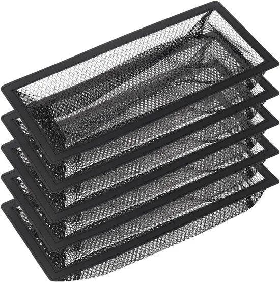 Abitazione per filtro di ventilatore a pavimento, set di 5 filtri per abitazione per ventilatore a pavimento, filtro per abitazione per ventilatore a pavimento in rete (4 x 10 pollici) - nero - 10in