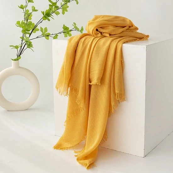 Sjaal per donna, lenti e estivi, colori lisci, protezione solare, ombrelloni, sjaali per donna, foulard, grande sjaal leggero per il mare di rete 74”×39” - Kurkuma chiaro - 190*100cm