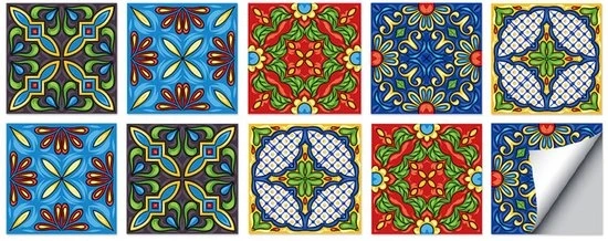 Set di 10 adesivi per pavimento autoadesivi 15 x 15 cm decorazione per pavimento adesivi per parete per casa, bagno, impermeabili in PVC, decorazione per parete in cucina, oliostatici, adatti per soggiorno, cucina, bagno, decorazione