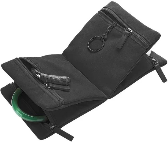 Organizzatore di gioielli con cerniera - Organizzatore di gioielli per donne, borsa pieghevole per esposizione di gioielli, contenitore di conservazione per collane, orecchini, anelli, bracciali - nero