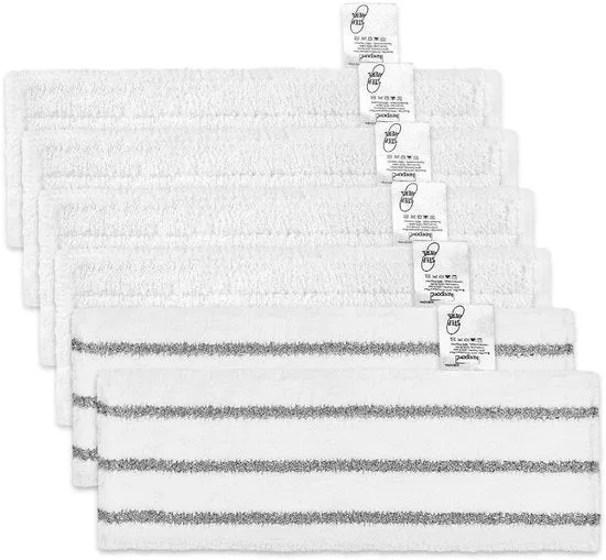 Set di 6 scalini per pavimento in calcestruzzo ed elenco bianco - duraturo - microfibra