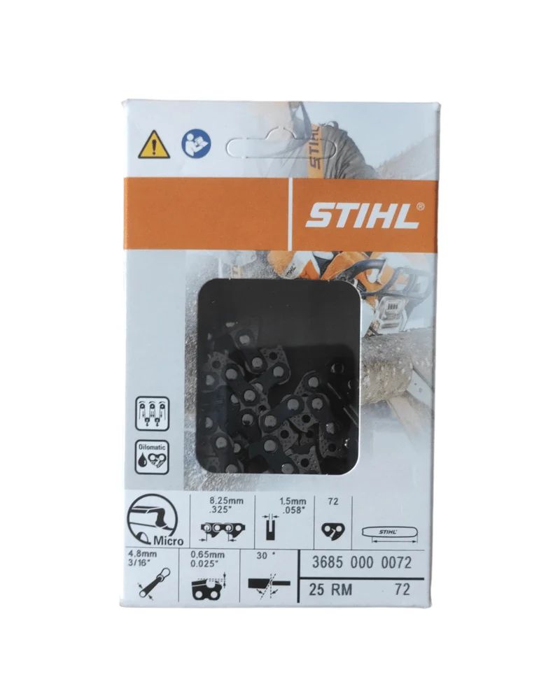 Catena originale stihl 72 maglie passo 325" spessore 1,5mm per barra