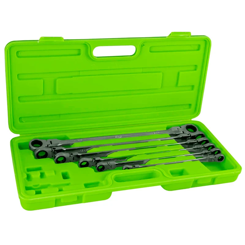 SET DI 6 CHIAVI COMBINATE A CRICCHETTO SNODATE IN VALIGETTA 53018 JBM