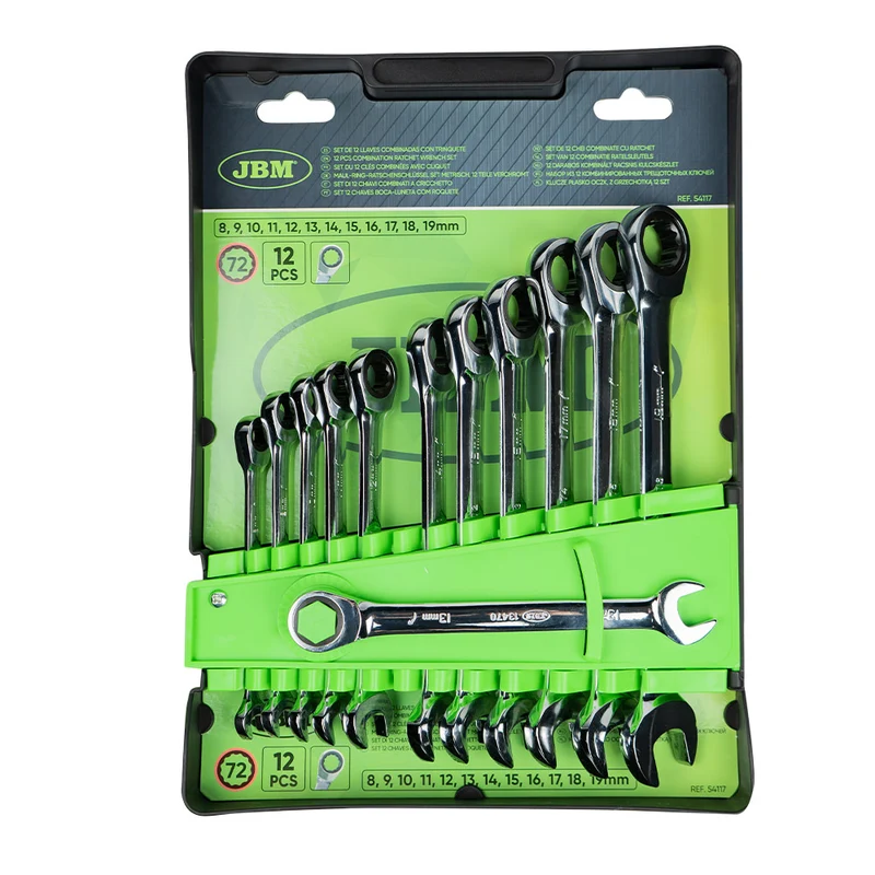 SET DI 12 CHIAVI COMBINATE A CRICCHETTO 54117 JBM