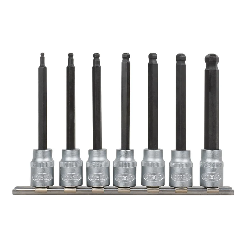 SET DI 7 INSERTI ALLEN A SFERA CON BUSSOLE 3/8" 50982 JBM