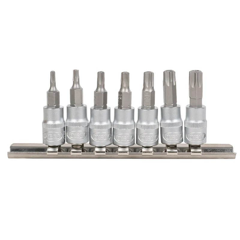 SET DI 7 INSERTI TORX INVIOLABILI CON BUSSOLE 1/4" 53127 JBM