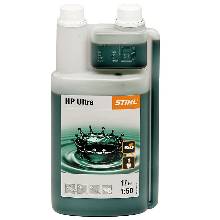 Olio HP ULTRA Stihl 1 Lt con dosatore totalmente sintetico per motore a 2 tempi.