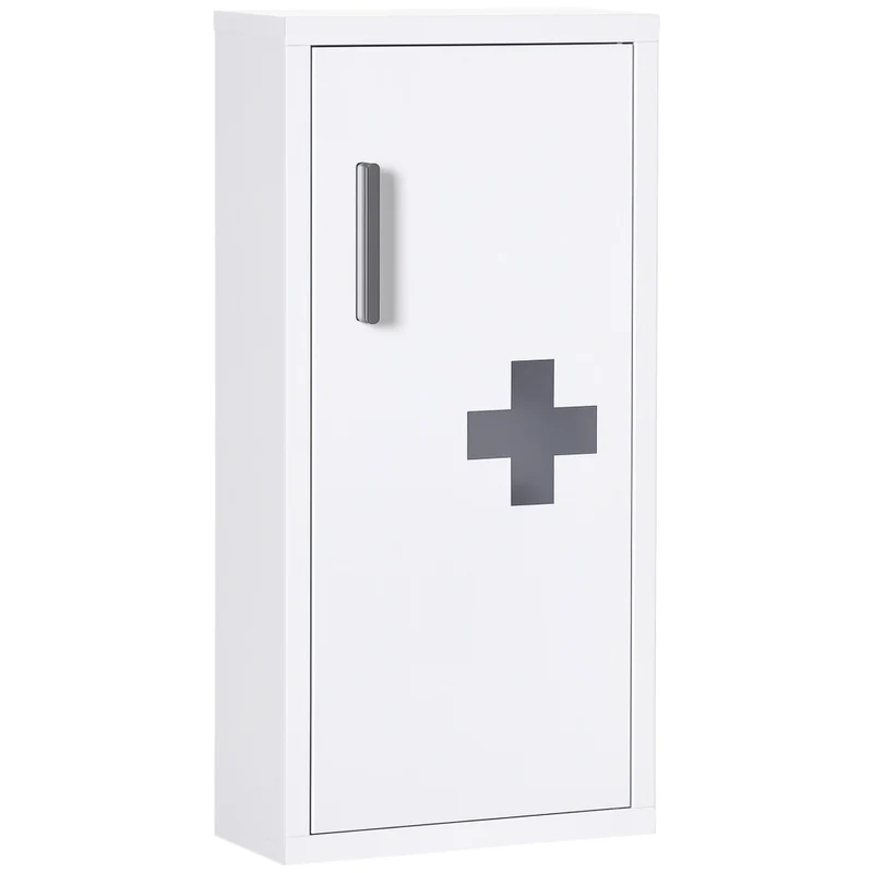 Armadietto per medicinali da parete in metallo bianco 30 x 12 x 60 cm con 3 livelli e chiusura magnetica per casa