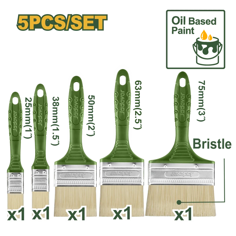 Set Pennelli da Pittura per Vernici a Olio 5 Pezzi Jadever