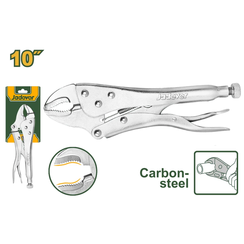 Pinza Autobloccante Jadever 10” Apertura 0–43 mm in Acciaio al Carbonio